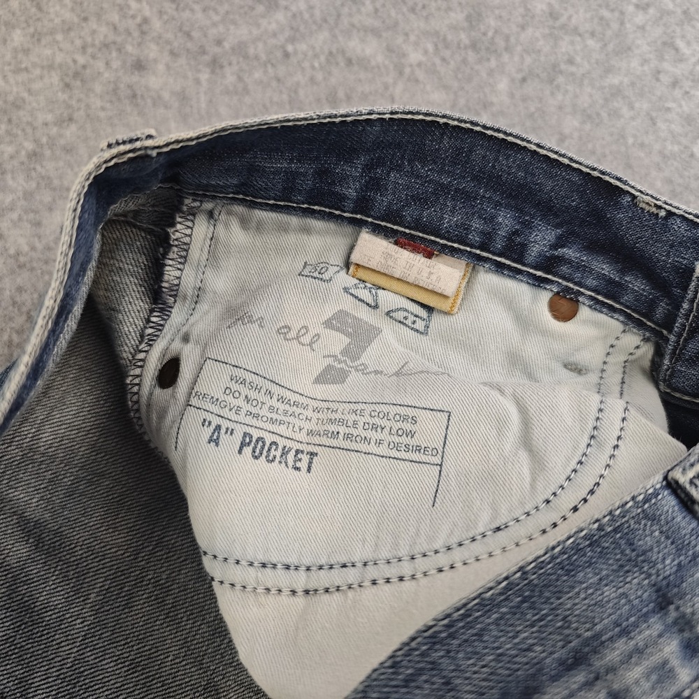 7 For All Mankind A Pocket Jeans Women's 30x32 Bootcut Y2k Low Rise Distressed - Picture 7 of 12